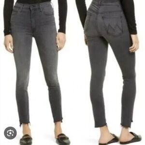 Mother The Stunner Zip Step Ankle Fray Jeans in Lighting Up Lanterns NEW Size 25